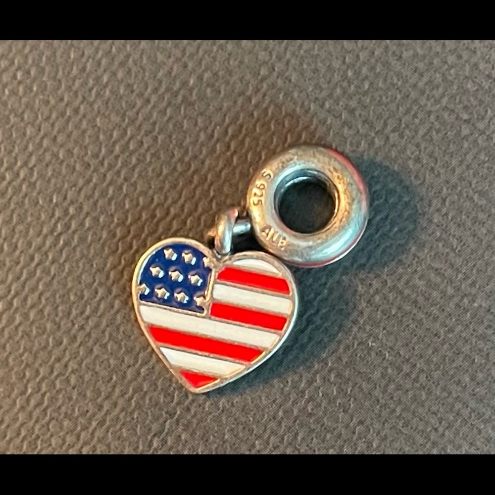 Pandora heart American flag charm